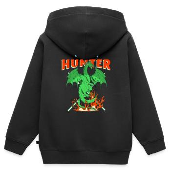 Dragon Spits Fire Gift Cartoon Character - Kids Premium Organic Zip-up Hoodie - black - Back - AI Model Kid Male (0cm)