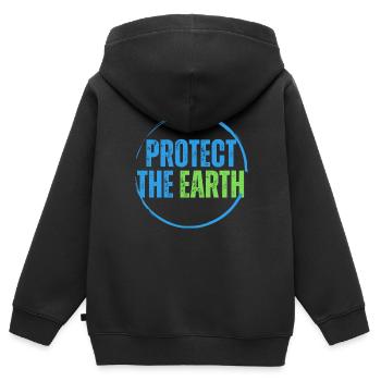 Schützen Sie den Planeten - Kinder Premium Organic Zip Hoodie - Schwarz - Hinten - AI Model Kid Male (0cm)