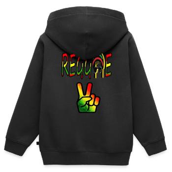 Reggae Musik Jahman Musikverein Musikverein gift - Kinder Premium Organic Zip Hoodie - Schwarz - Hinten - AI Model Kid Male (0cm)