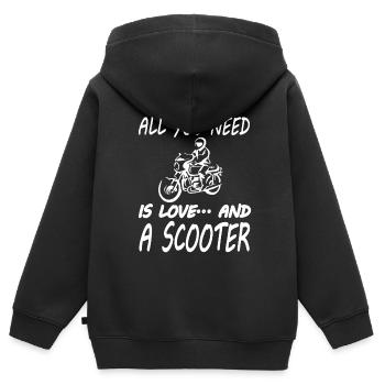 Roller fahren Rollerfahrer Stuntman Geschenkidee - Kinder Premium Organic Zip Hoodie - Schwarz - Hinten - AI Model Kid Male (0cm)