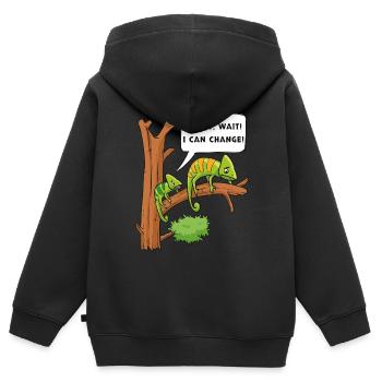 Chameleon Reptile Owner Lizard Reptile Pet - Kinder Premium Organic Zip Hoodie - Schwarz - Hinten - AI Model Kid Male (0cm)