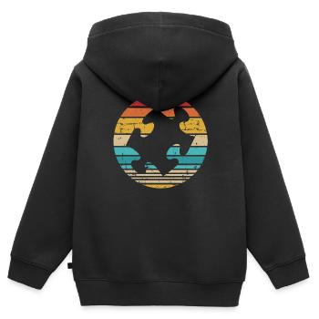 puzzle - Kids Premium Organic Zip-up Hoodie - black - Back - AI Model Kid Male (0cm)