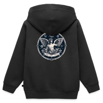 Ange Veni Vidi Vici - Sweat Premium à capuche zippé enfant bio - noir - Dos - AI Model Kid Male (0cm)