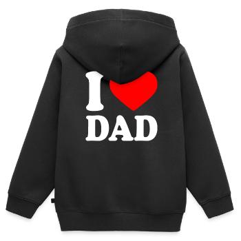 I love dad - Kinder Premium Organic Zip Hoodie - Schwarz - Hinten - AI Model Kid Male (0cm)