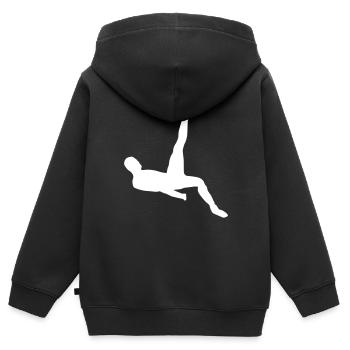 Fußballspieler Fallrückzieher Sport Geschenke - Kinder Premium Organic Zip Hoodie - Schwarz - Hinten - AI Model Kid Male (0cm)