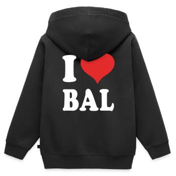 Baltimore - Sweat Premium à capuche zippé enfant bio - noir - Dos - AI Model Kid Male (0cm)