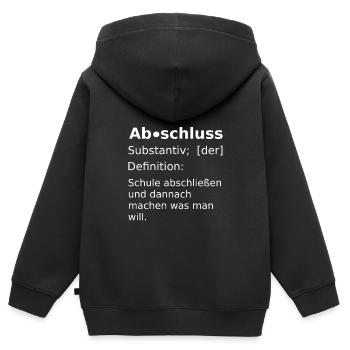Abschluss Abitur Abi Abifahrt Abschlussfahrt - Kinder Premium Organic Zip Hoodie - Schwarz - Hinten - AI Model Kid Male (0cm)