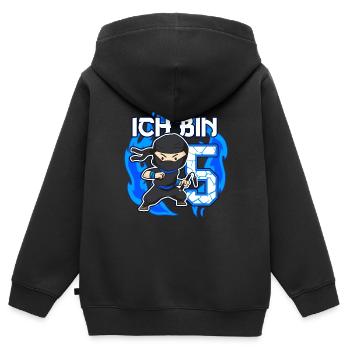 5. Geburtstag kleiner Ninja Junge 5 Jahre alt - Kinder Premium Organic Zip Hoodie - Schwarz - Hinten - AI Model Kid Male (0cm)