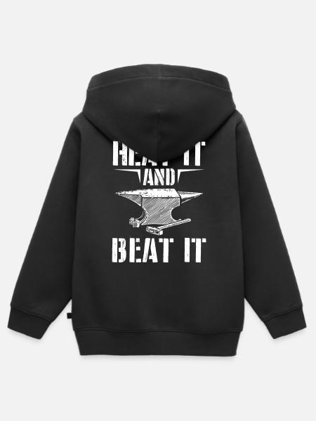 Schmieden - Kinder Premium Organic Zip Hoodie - Schwarz