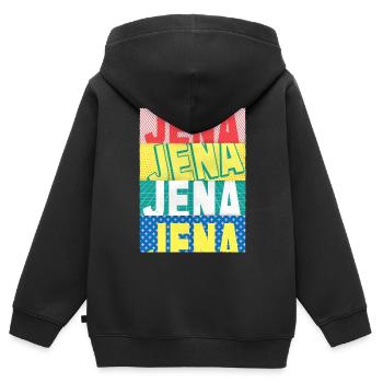 Jena Allemagne City Skyline Accueil Amour - Sweat Premium à capuche zippé enfant bio - noir - Dos - AI Model Kid Male (0cm)