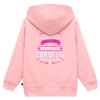 Eure Hoheit Cornelia betritt den Raum - Kinder Premium Organic Zip Hoodie - Rosa - Hinten - AI Model Kid Female (0cm)