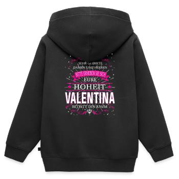 Eure Hoheit Valentina betritt den Raum - Kinder Premium Organic Zip Hoodie - Schwarz - Hinten - AI Model Kid Male (0cm)