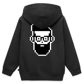 G23 Geek Man - Sweat Premium à capuche zippé enfant bio - noir - Dos - AI Model Kid Male (0cm)