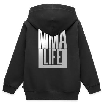 La vie MMA - Sweat Premium à capuche zippé enfant bio - noir - Dos - AI Model Kid Male (0cm)
