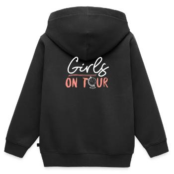 Girls on Tour - Kinder Premium Organic Zip Hoodie - Schwarz - Hinten - AI Model Kid Male (0cm)