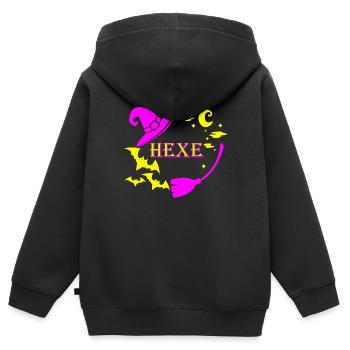 Hexe Halloween Walpurgisnacht - Kinder Premium Organic Zip Hoodie - Schwarz - Hinten - AI Model Kid Male (0cm)