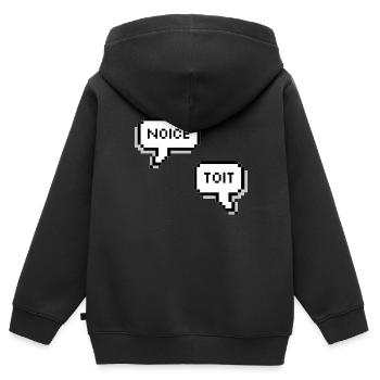 noice & toit / brooklyn neuf-neuf - Sweat Premium à capuche zippé enfant bio - noir - Dos - AI Model Kid Male (0cm)