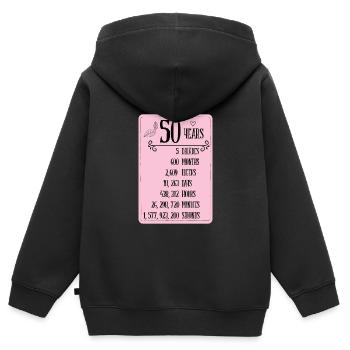 50. Geburtstagsparty 50 Jahre alt Lustig Geschenk - Kinder Premium Organic Zip Hoodie - Schwarz - Hinten - AI Model Kid Male (0cm)