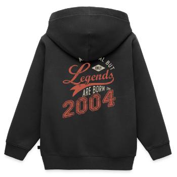 Legends are born in 2004 né en anniversaire 18 ans - Sweat Premium à capuche zippé enfant bio - noir - Dos - AI Model Kid Male (0cm)