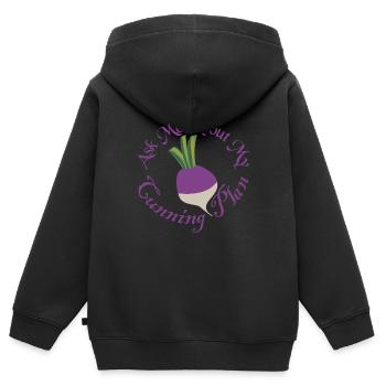 Posez-moi des questions sur mon plan astucieux Blackadder Navet - Sweat Premium à capuche zippé enfant bio - noir - Dos - AI Model Kid Male (0cm)