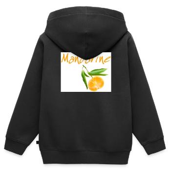 Mandarine - Kinder Premium Organic Zip Hoodie - Schwarz - Hinten - AI Model Kid Male (0cm)