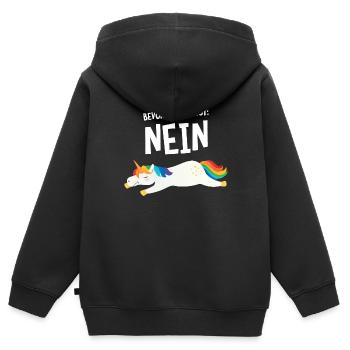 Bevor Du Fragst Nein Einhorn Unicorn - Kids Premium Organic Zip-up Hoodie - black - Back - AI Model Kid Male (0cm)