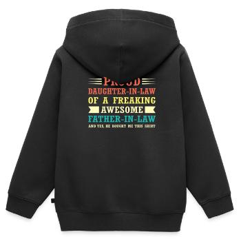 Schwiegertochter Schwiegervater Schwiegertochter - Kinder Premium Organic Zip Hoodie - Schwarz - Hinten - AI Model Kid Male (0cm)