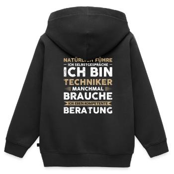 Techniker Ingenieur Technik Geschenk - Kinder Premium Organic Zip Hoodie - Schwarz - Hinten - AI Model Kid Male (0cm)