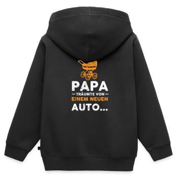 Papa Werdender Papa Vater Geschenk - Kinder Premium Organic Zip Hoodie - Schwarz - Hinten - AI Model Kid Male (0cm)