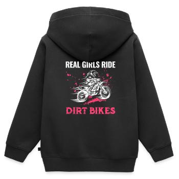 Bike Motorrad Motorrad Motorrad Geschenk - Kinder Premium Organic Zip Hoodie - Schwarz - Hinten - AI Model Kid Male (0cm)