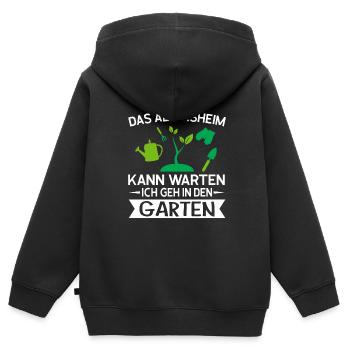Gartenarbeit Gärtner Gartenarbeiter Geschenk - Kinder Premium Organic Zip Hoodie - Schwarz - Hinten - AI Model Kid Male (0cm)