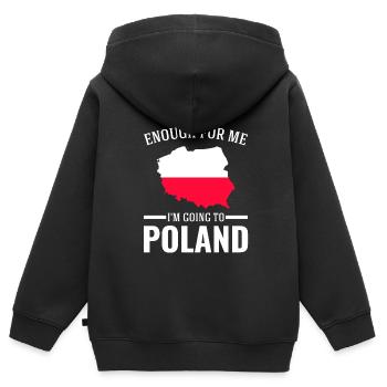 Polnische Polen Polnische Flagge Geschenk - Kinder Premium Organic Zip Hoodie - Schwarz - Hinten - AI Model Kid Male (0cm)