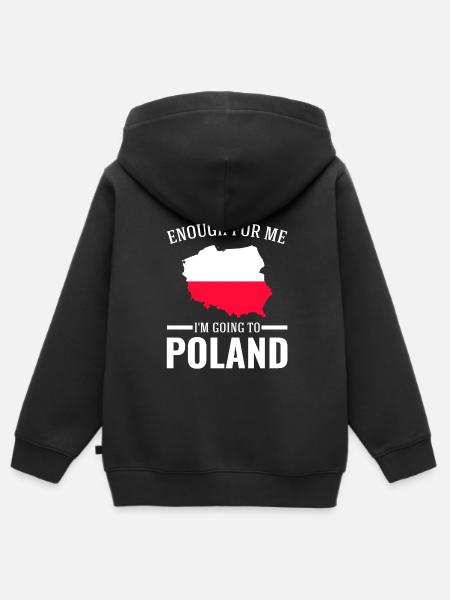Polnische Polen Polnische Flagge Geschenk - Premium børne zip-hættetrøje økologisk - sort