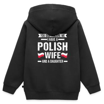 Polnische Polen Polnische Flagge Geschenk - Kinder Premium Organic Zip Hoodie - Schwarz - Hinten - AI Model Kid Male (0cm)