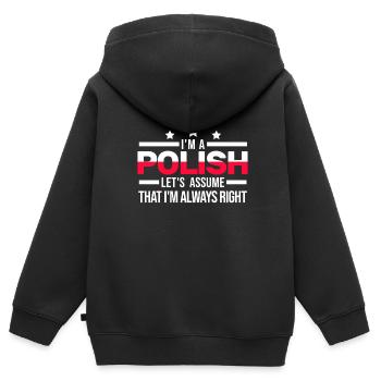 Polnische Polen Polnische Flagge Geschenk - Kinder Premium Organic Zip Hoodie - Schwarz - Hinten - AI Model Kid Male (0cm)