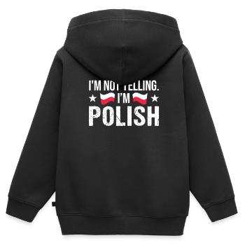 Polnische Polen Polnische Flagge Geschenk - Kinder Premium Organic Zip Hoodie - Schwarz - Hinten - AI Model Kid Male (0cm)