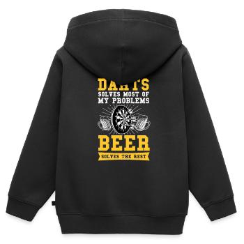 Dart Dartspieler Dartboard Geschenk - Kinder Premium Organic Zip Hoodie - Schwarz - Hinten - AI Model Kid Male (0cm)