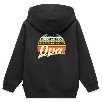 Opa Enkelkinder Großvater Geschenk - Kinder Premium Organic Zip Hoodie - Schwarz - Hinten - AI Model Kid Male (0cm)
