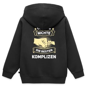 Onkel Nichte Nichten Geschenk - Kinder Premium Organic Zip Hoodie - Schwarz - Hinten - AI Model Kid Male (0cm)