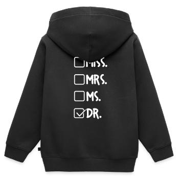 Doktortitel Doktor Doktorarbeit Doktortitel - Kinder Premium Organic Zip Hoodie - Schwarz - Hinten - AI Model Kid Male (0cm)