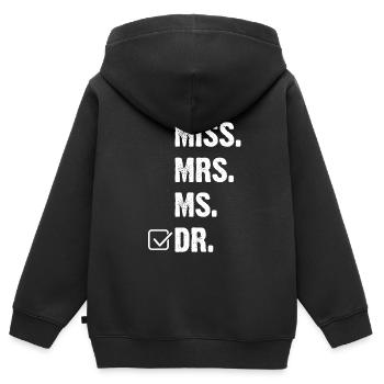 Doktortitel Doktor Doktorarbeit Doktortitel - Kinder Premium Organic Zip Hoodie - Schwarz - Hinten - AI Model Kid Male (0cm)
