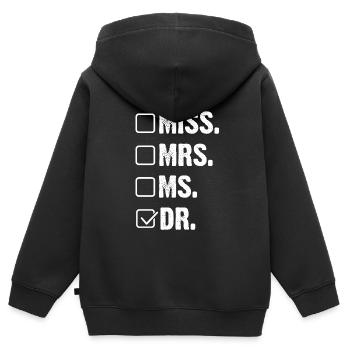 Doktortitel Doktor Doktorarbeit Doktortitel - Kinder Premium Organic Zip Hoodie - Schwarz - Hinten - AI Model Kid Male (0cm)