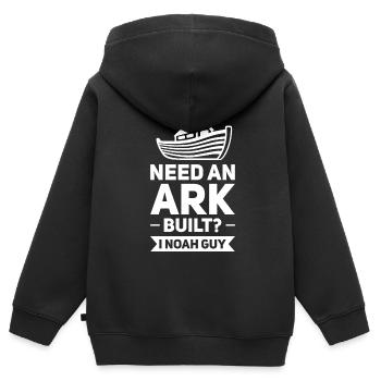 L’arche de Noé Cadeau de l’arche de Noé - Sweat Premium à capuche zippé enfant bio - noir - Dos - AI Model Kid Male (0cm)