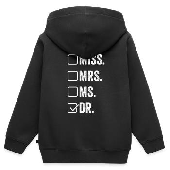Doktortitel Doktor Doktorarbeit Doktortitel - Kinder Premium Organic Zip Hoodie - Schwarz - Hinten - AI Model Kid Male (0cm)