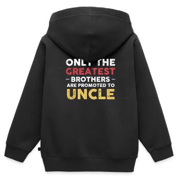Oncle Oncle Cadeau - Sweat Premium à capuche zippé enfant bio - noir - Dos - AI Model Kid Male (0cm)