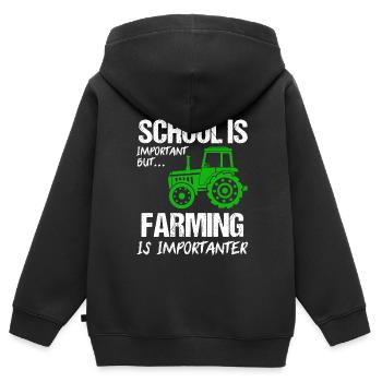 Landwirtschaft Farmer Farm Geschenk - Kinder Premium Organic Zip Hoodie - Schwarz - Hinten - AI Model Kid Male (0cm)