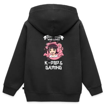 K-Pop-K-Pop-Merch K-Pop-Waren Geschenk - Kinder Premium Organic Zip Hoodie - Schwarz - Hinten - AI Model Kid Male (0cm)