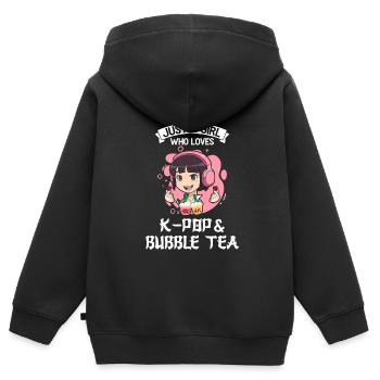 K-Pop-K-Pop-Merch K-Pop-Waren Geschenk - Kinder Premium Organic Zip Hoodie - Schwarz - Hinten - AI Model Kid Male (0cm)