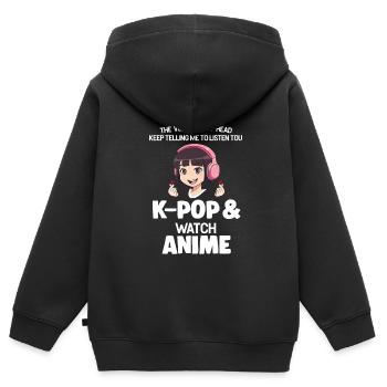 K-Pop-K-Pop-Merch K-Pop-Waren Geschenk - Kinder Premium Organic Zip Hoodie - Schwarz - Hinten - AI Model Kid Male (0cm)