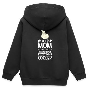 K-Pop Mom K-Pop Mom Geschenk - Kinder Premium Organic Zip Hoodie - Schwarz - Hinten - AI Model Kid Male (0cm)